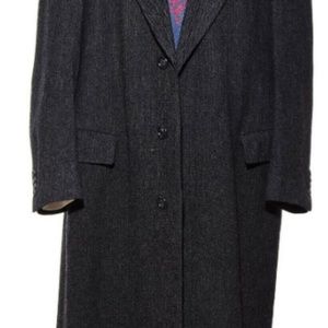 Malcolm Kenneth Charcoal Gray WOOL TWEED Trench